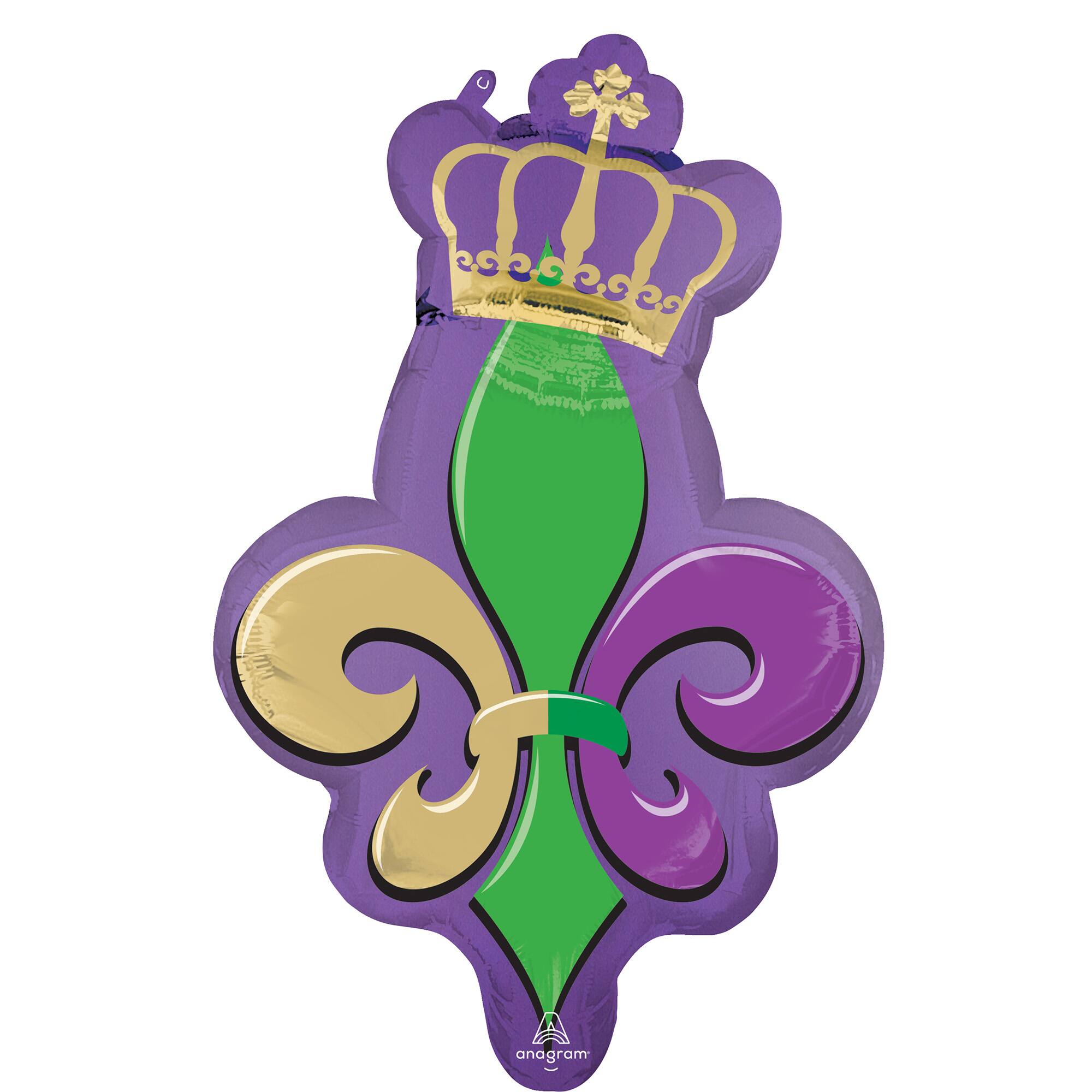 SuperShape® 32" Majestic Mardi Gras Foil Balloon